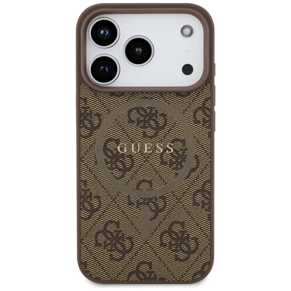 Guess 4G Ring Classic Logo MagSafe Case for iPhone 17 Pro - Brown_2