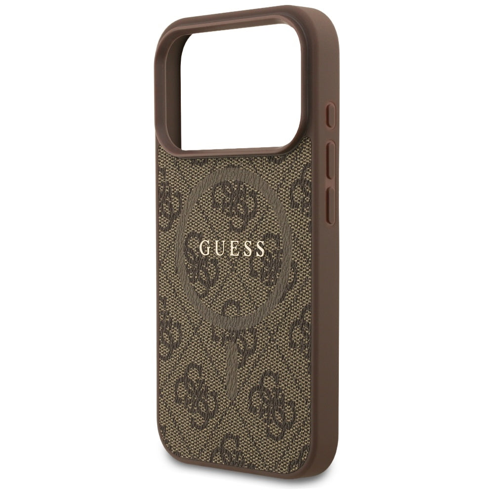 Guess 4G Ring Classic Logo MagSafe Case for iPhone 17 Pro - Brown_5