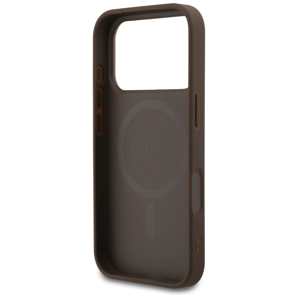 Guess 4G Ring Classic Logo MagSafe Case for iPhone 17 Pro - Brown_6