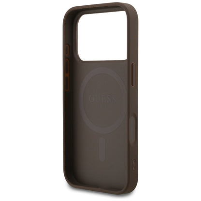 Guess 4G Ring Classic Logo MagSafe Case for iPhone 17 Pro - Brown_6