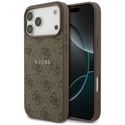 Guess 4G Ring Classic Logo MagSafe Case for iPhone 17 Pro Max - Brown_0
