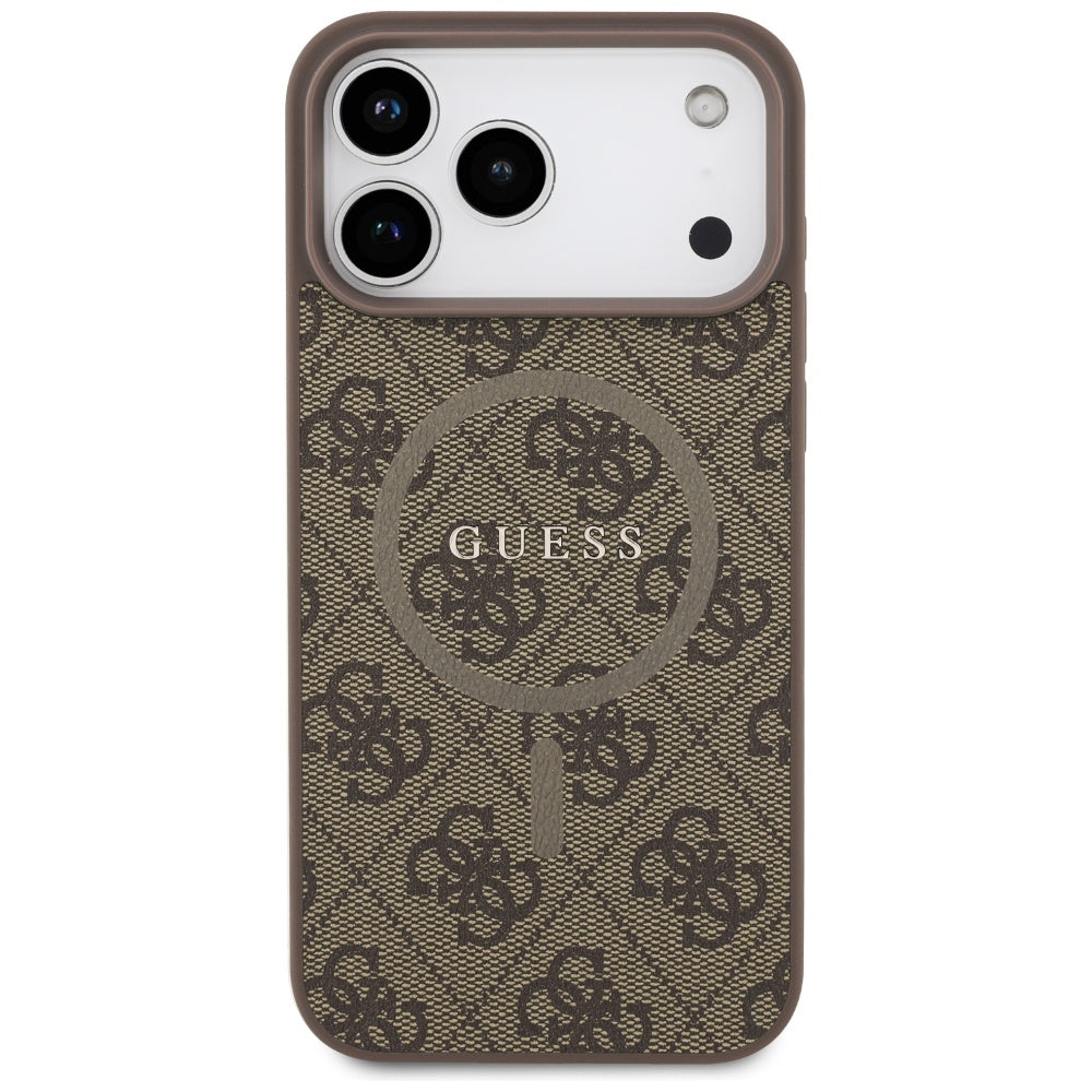 Guess 4G Ring Classic Logo MagSafe Case for iPhone 17 Pro Max - Brown_2