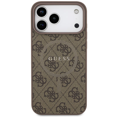 Guess 4G Ring Classic Logo MagSafe Case for iPhone 17 Pro Max - Brown_2