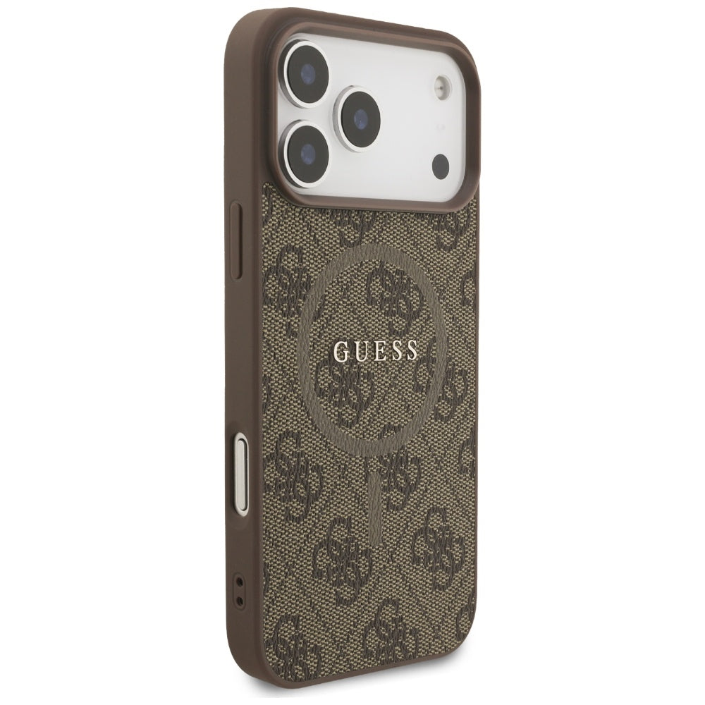 Guess 4G Ring Classic Logo MagSafe Case for iPhone 17 Pro Max - Brown_3