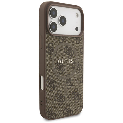 Guess 4G Ring Classic Logo MagSafe Case for iPhone 17 Pro Max - Brown_3