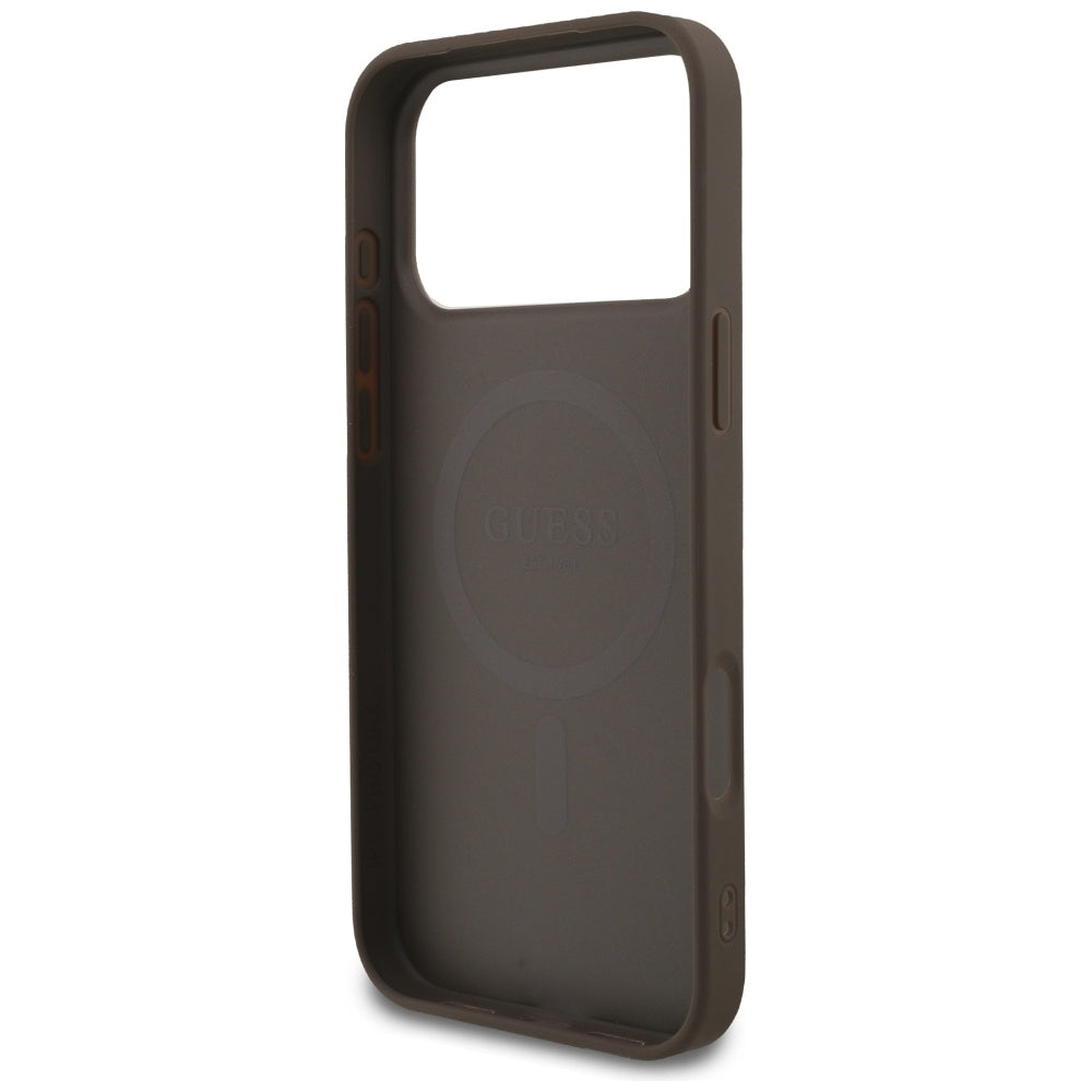 Guess 4G Ring Classic Logo MagSafe Case for iPhone 17 Pro Max - Brown_6