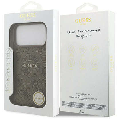 Guess 4G Ring Classic Logo MagSafe Case for iPhone 17 Pro Max - Brown_7