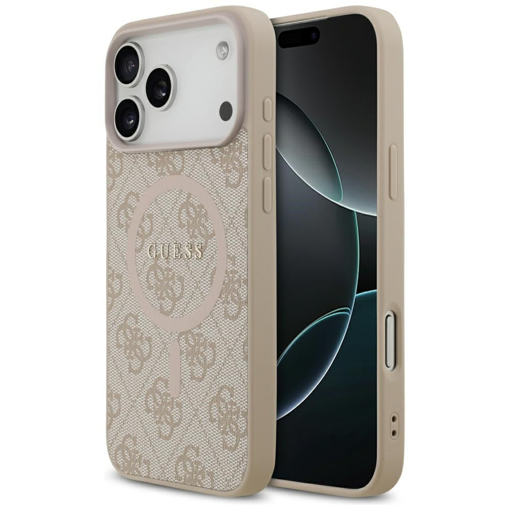 Guess 4G Ring Classic Logo MagSafena iPhone 17 Pro Max Case - Pink_0