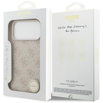 Guess 4G Ring Classic Logo MagSafena iPhone 17 Pro Max Case - Pink_7