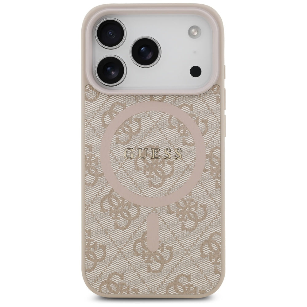 Guess 4G Ring Classic Logo MagSafe Case for iPhone 17 Pro - Pink_2