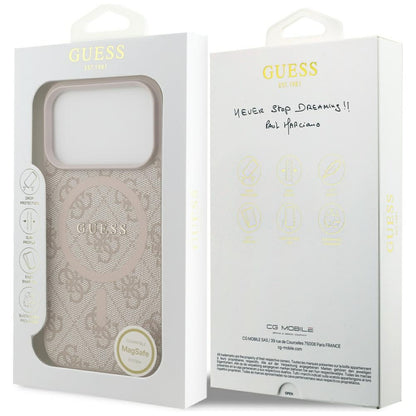 Guess 4G Ring Classic Logo MagSafe Case for iPhone 17 Pro - Pink_7