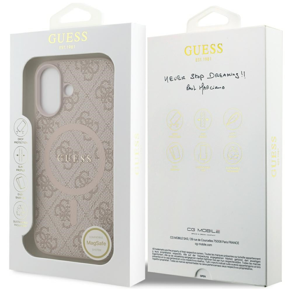 Guess 4G Ring Classic Logo MagSafe Case for iPhone 17 - Pink_7