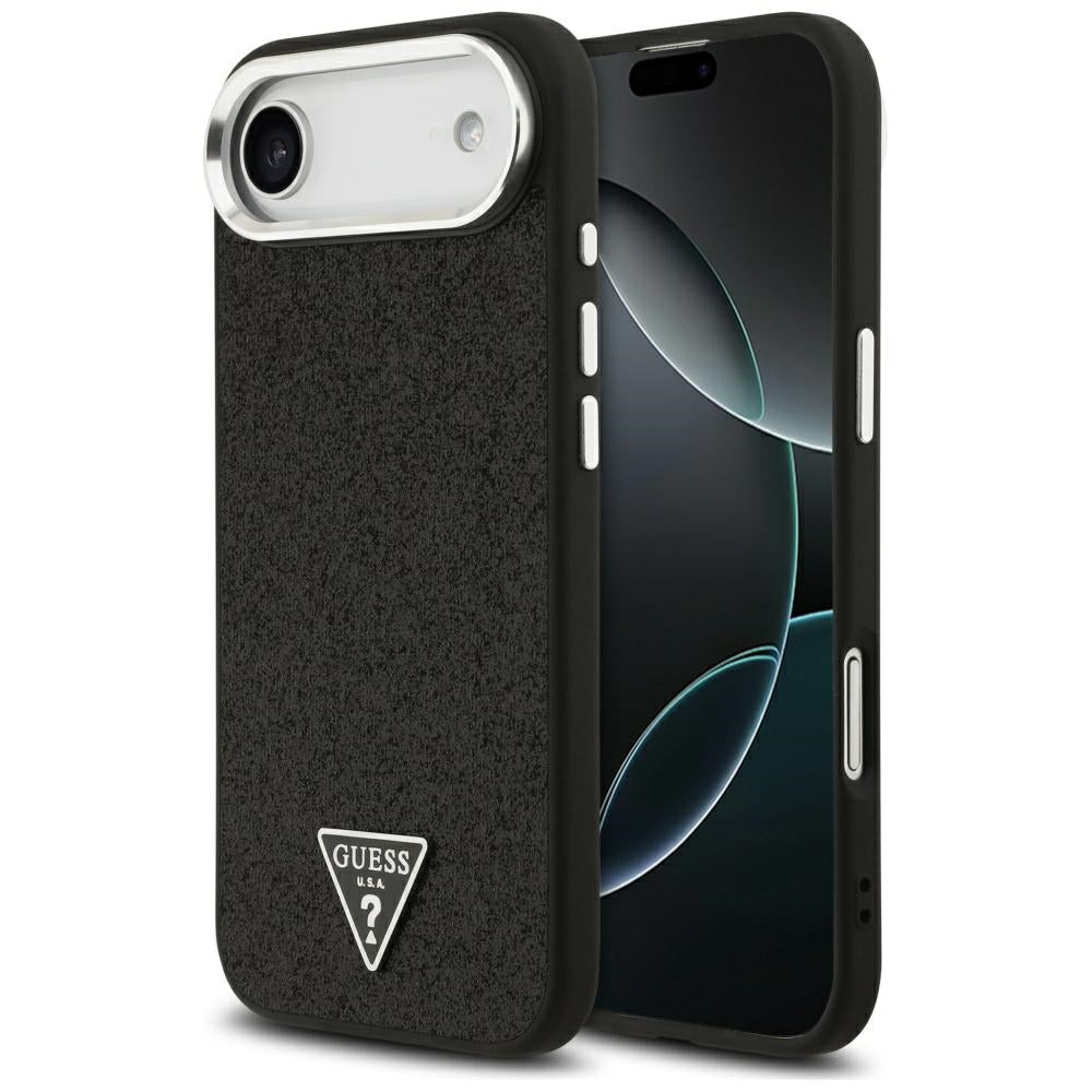 Guess Glitter Triangle Logo MagSafe Case for iPhone 17 Air - Black_0