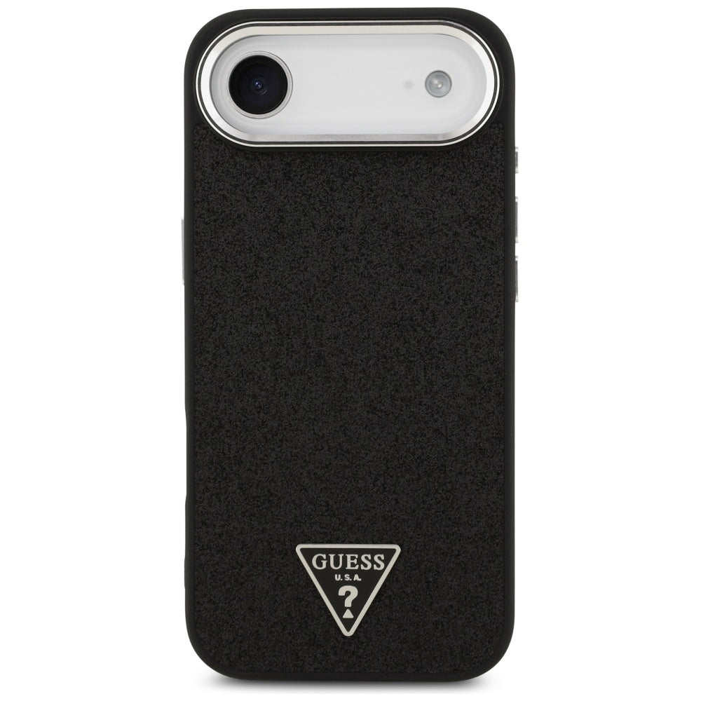 Guess Glitter Triangle Logo MagSafe Case for iPhone 17 Air - Black_2