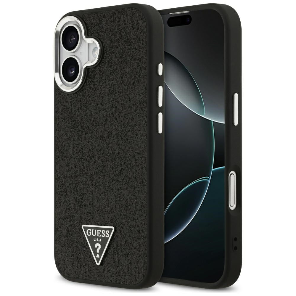 Guess Glitter Triangle Logo MagSafe Case for iPhone 17 - Black_0