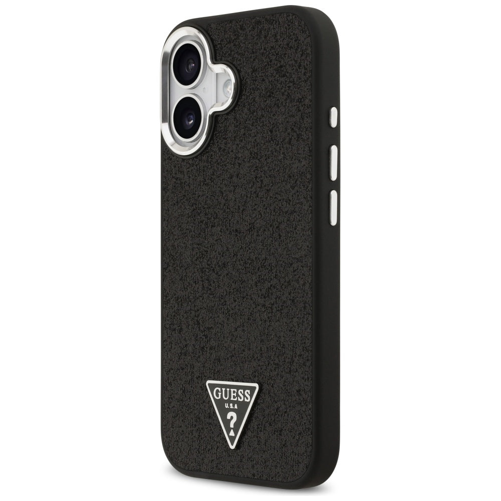 Guess Glitter Triangle Logo MagSafe Case for iPhone 17 - Black_1
