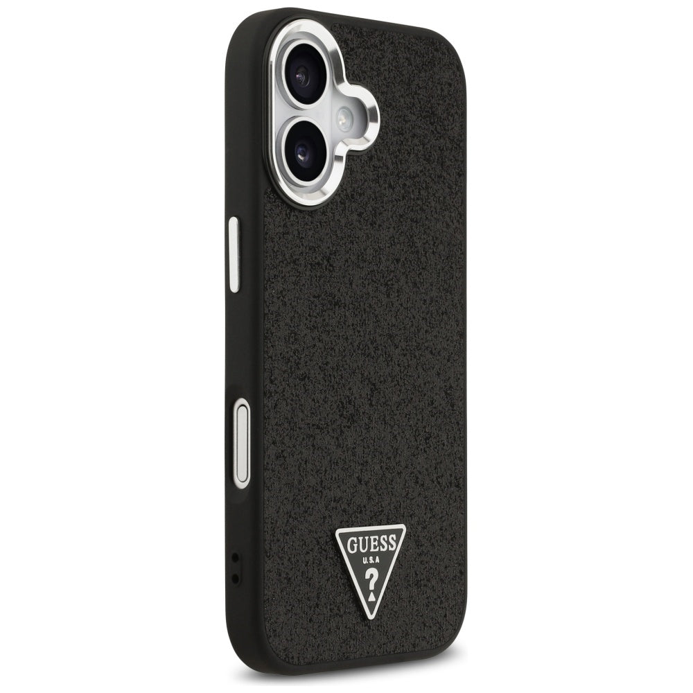Guess Glitter Triangle Logo MagSafe Case for iPhone 17 - Black_3