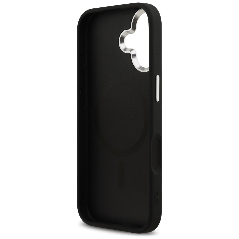 Guess Glitter Triangle Logo MagSafe Case for iPhone 17 - Black_6