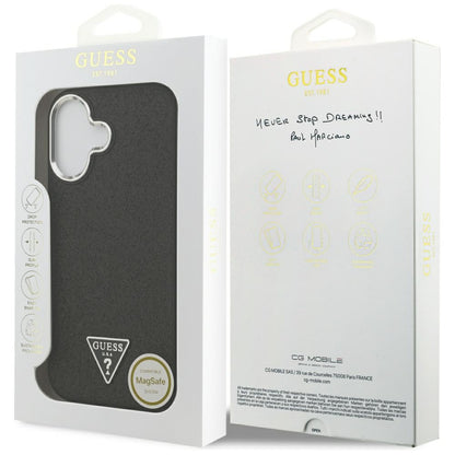 Guess Glitter Triangle Logo MagSafe Case for iPhone 17 - Black_7