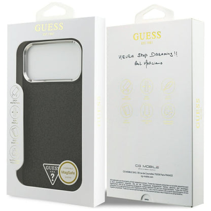 Guess Glitter Triangle Logo MagSafe Case for iPhone 17 Pro Max - Black_7