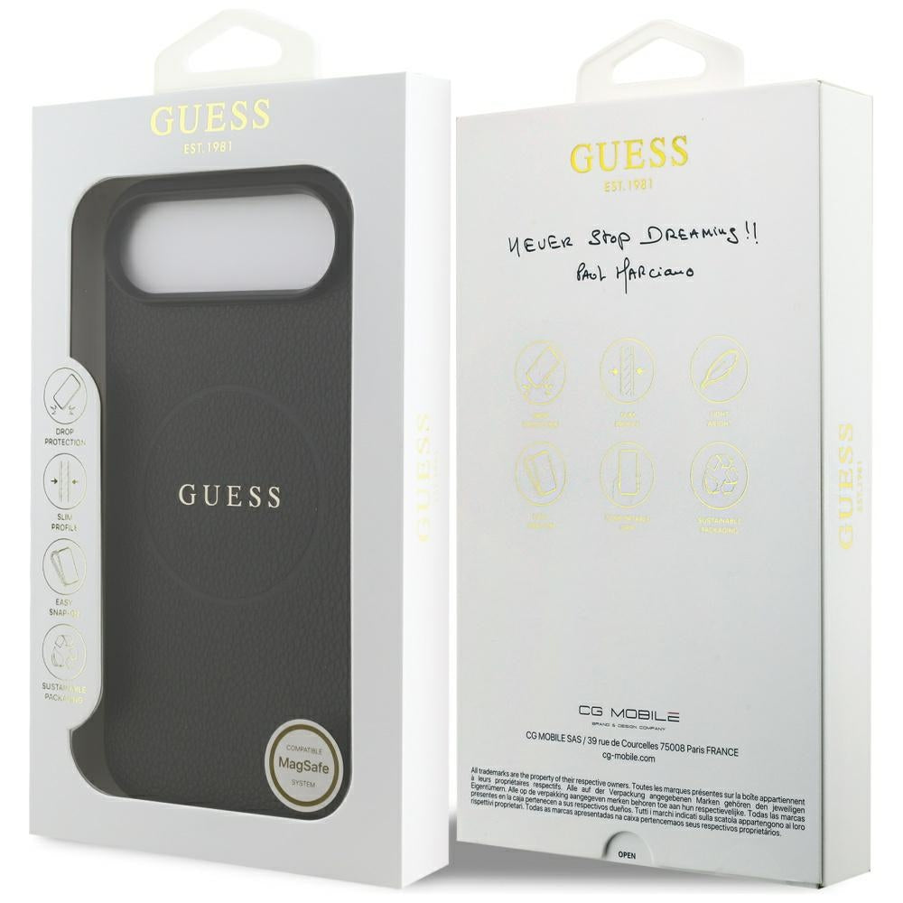 Guess Grained Ring MagSafe case for iPhone 17 Air - black_7