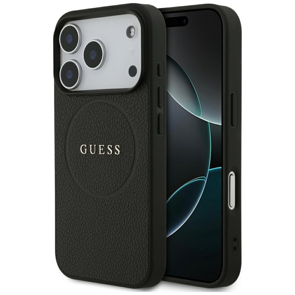 Guess Grained Ring MagSafe case for iPhone 17 Pro - black_0