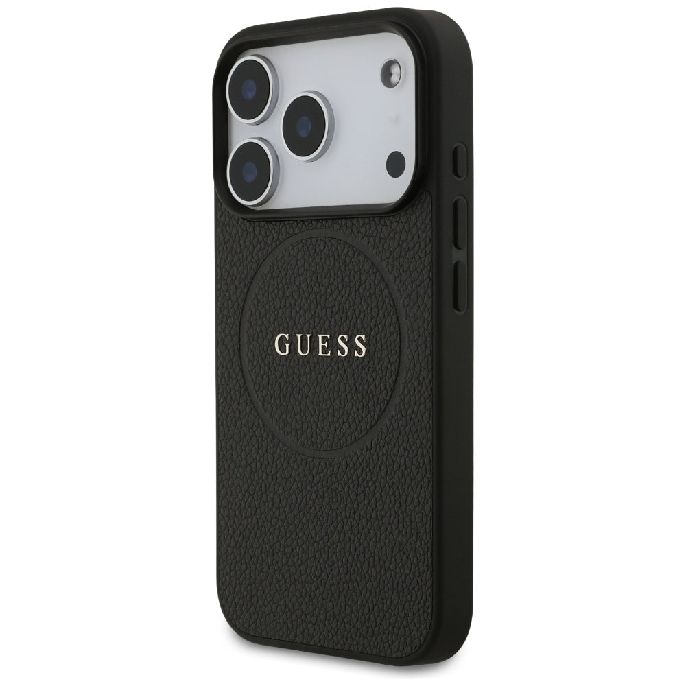 Guess Grained Ring MagSafe case for iPhone 17 Pro - black_1