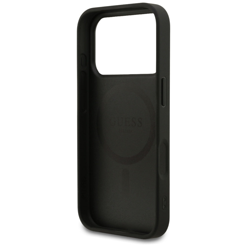 Guess Grained Ring MagSafe case for iPhone 17 Pro - black_6