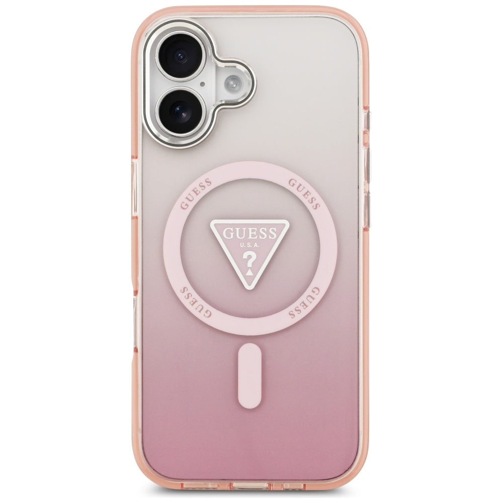 Etui Guess IML Gradient Triangle Logo MagSafe na iPhone 17 - różowe_2