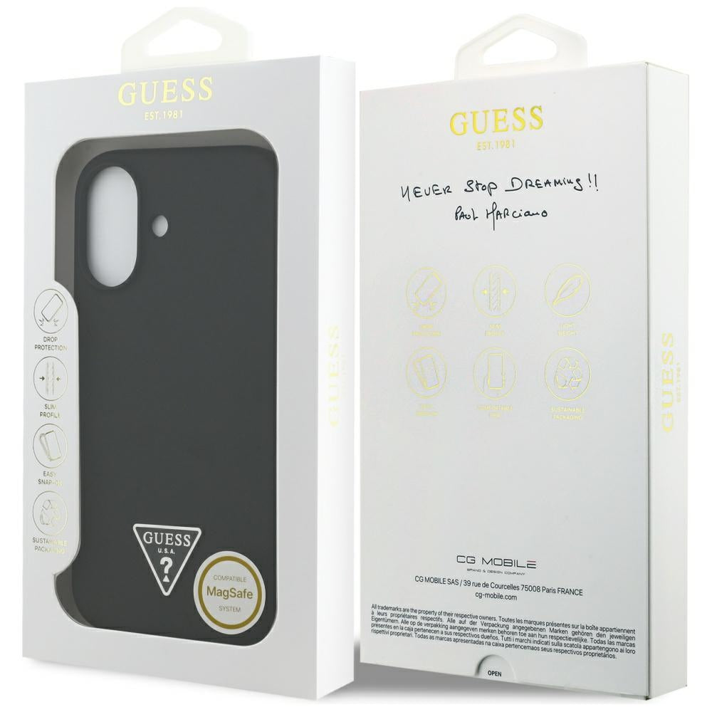 Guess Silicone Triangle Logo MagSafe Case for iPhone 17 - Black_7