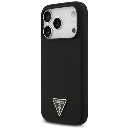 Guess Silicone Triangle Logo MagSafe Case for iPhone 17 Pro - Black_1