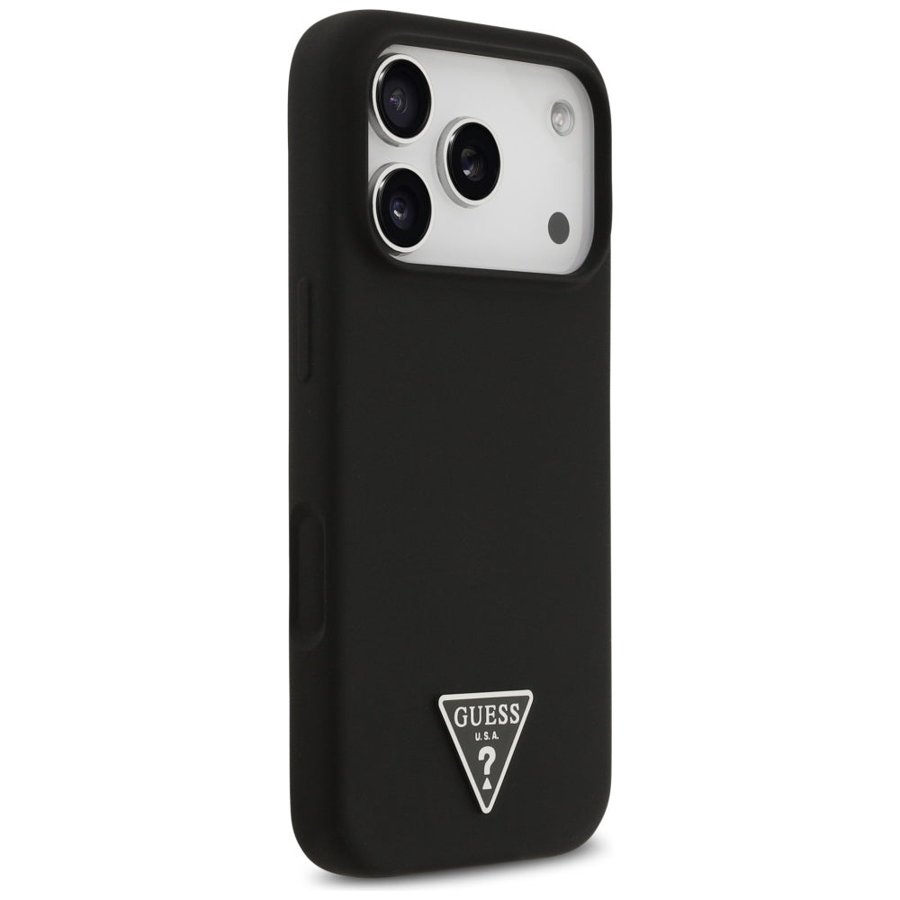 Guess Silicone Triangle Logo MagSafe Case for iPhone 17 Pro - Black_3