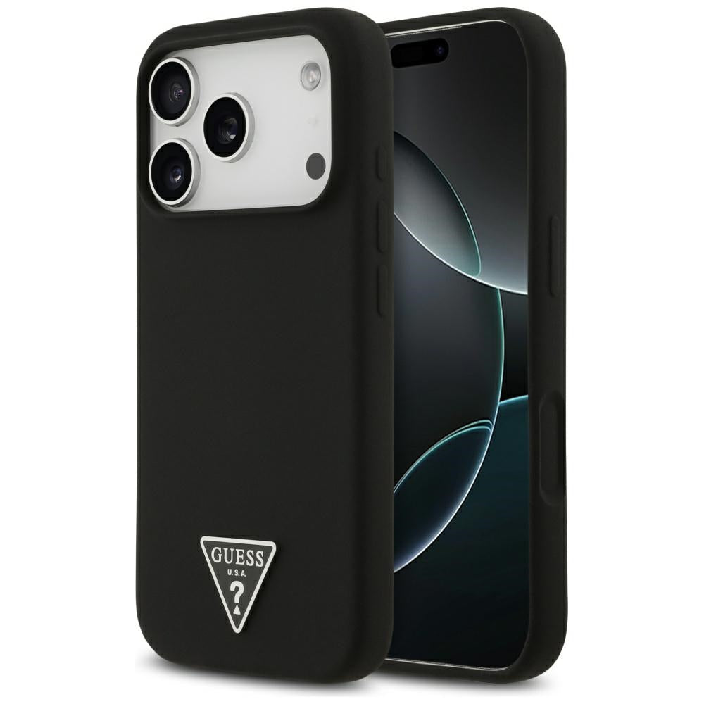 Guess Silicone Triangle Logo MagSafe Case for iPhone 17 Pro Max - Black_0