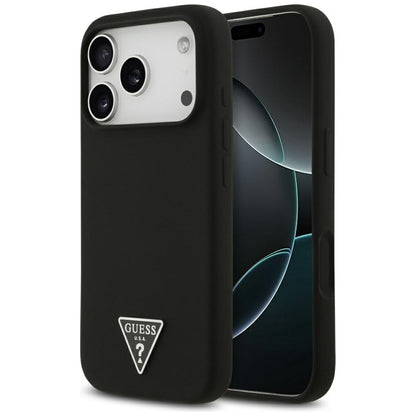 Guess Silicone Triangle Logo MagSafe Case for iPhone 17 Pro Max - Black_0