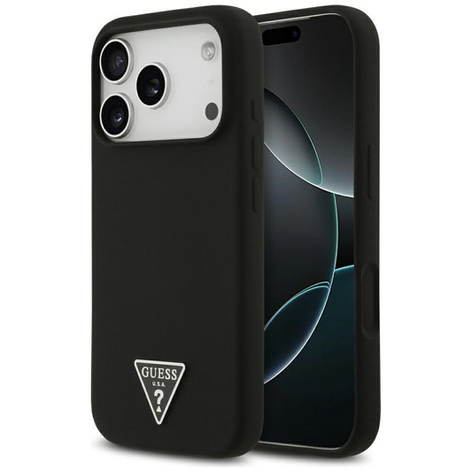 Guess Silicone Triangle Logo MagSafe Case for iPhone 17 Pro Max - Black_0