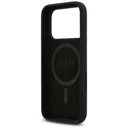 Guess Silicone Triangle Logo MagSafe Case for iPhone 17 Pro Max - Black_6