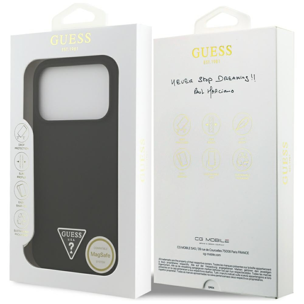 Guess Silicone Triangle Logo MagSafe Case for iPhone 17 Pro Max - Black_7