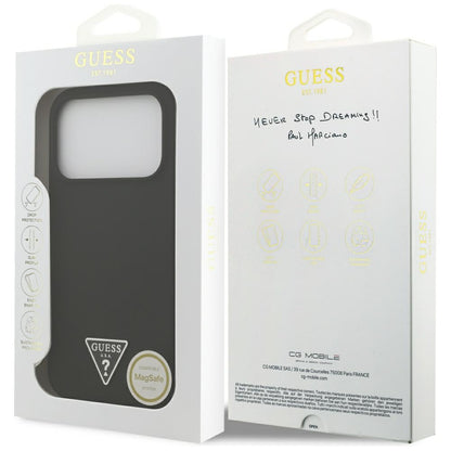 Guess Silicone Triangle Logo MagSafe Case for iPhone 17 Pro Max - Black_7