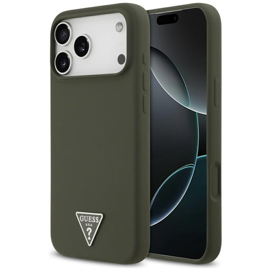 Guess Silicone Triangle Logo MagSafe Case for iPhone 17 Pro Max - Green_0