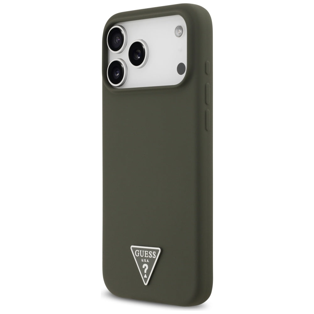 Guess Silicone Triangle Logo MagSafe Case for iPhone 17 Pro Max - Green_1