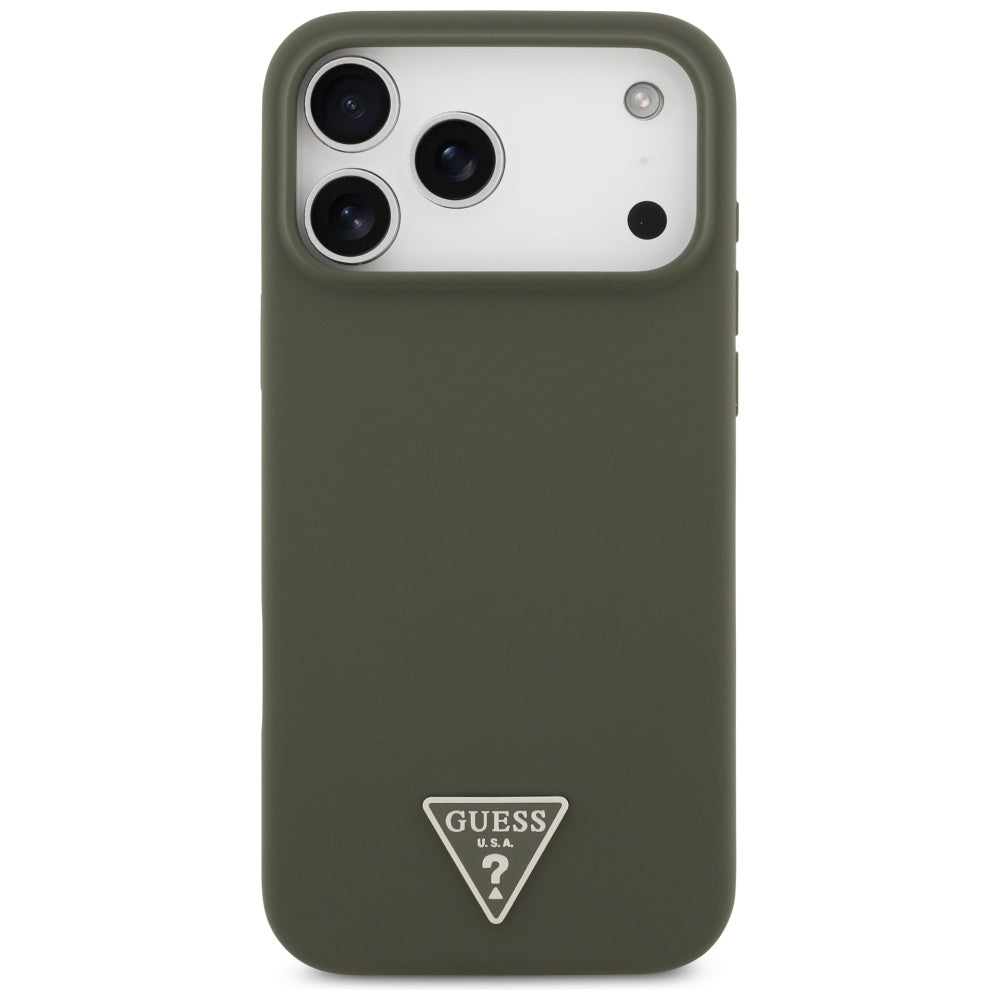 Guess Silicone Triangle Logo MagSafe Case for iPhone 17 Pro Max - Green_2