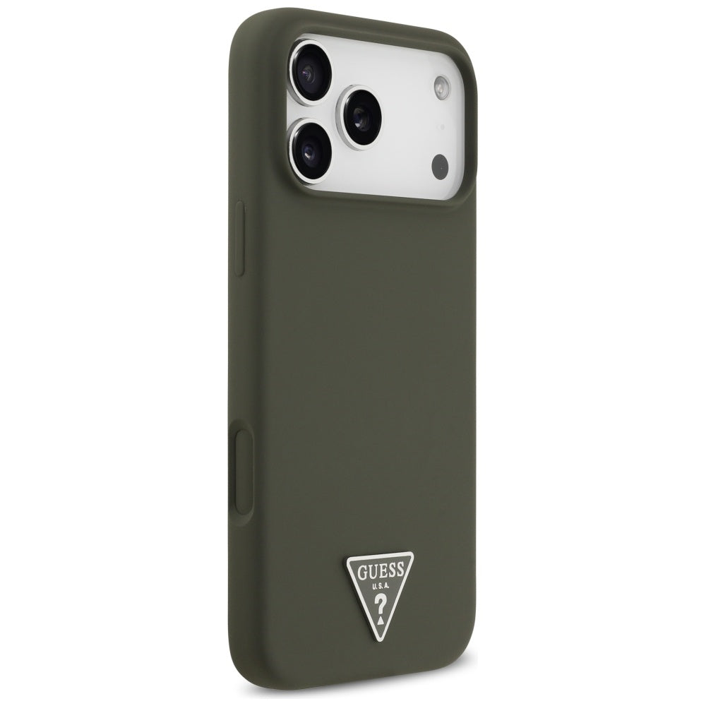 Guess Silicone Triangle Logo MagSafe Case for iPhone 17 Pro Max - Green_3