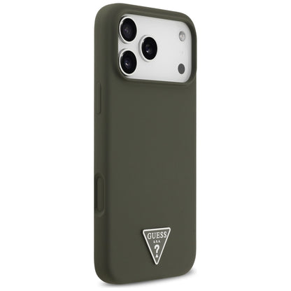 Guess Silicone Triangle Logo MagSafe Case for iPhone 17 Pro Max - Green_3