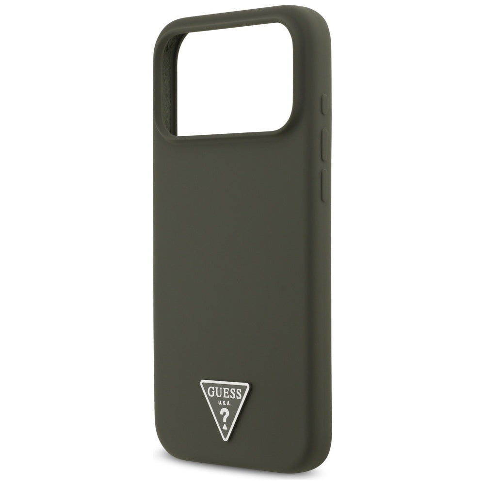 Guess Silicone Triangle Logo MagSafe Case for iPhone 17 Pro Max - Green_5