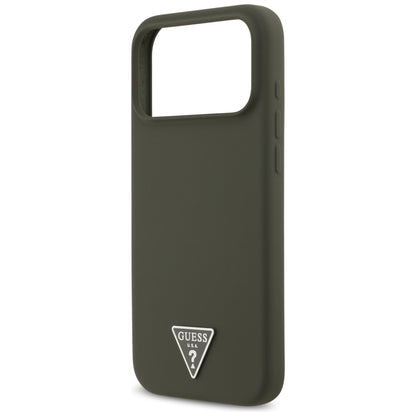 Guess Silicone Triangle Logo MagSafe Case for iPhone 17 Pro Max - Green_5