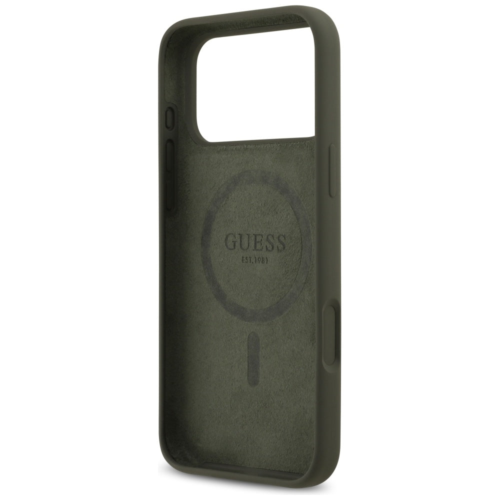 Guess Silicone Triangle Logo MagSafe Case for iPhone 17 Pro Max - Green_6