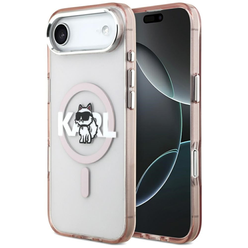 Karl Lagerfeld IML Choupette Sketch Logo MagSafe Case for iPhone 17 Air - Pink_0