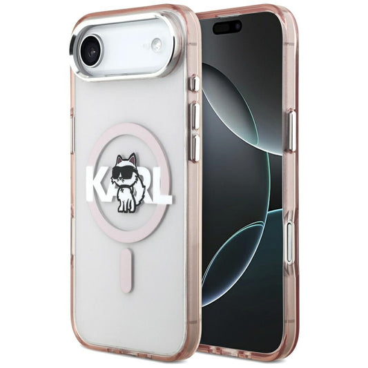 Karl Lagerfeld IML Choupette Sketch Logo MagSafe Case for iPhone 17 Air - Pink_0