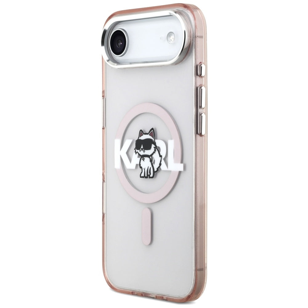 Karl Lagerfeld IML Choupette Sketch Logo MagSafe Case for iPhone 17 Air - Pink_1