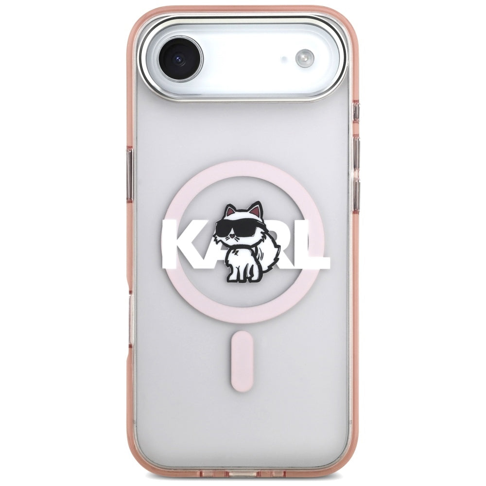 Karl Lagerfeld IML Choupette Sketch Logo MagSafe Case for iPhone 17 Air - Pink_2